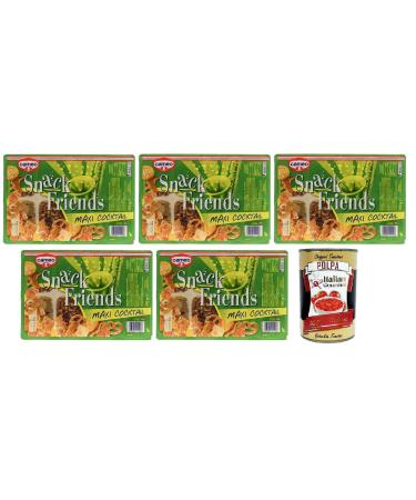 Italian Gourmet E.R. Set of 5 Cameo Snack Friends Maxi Cocktails - Pretzel Mix - Salty Snacks - 300 g + Pomodoro Pulp - 400 g