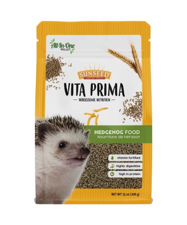 Sunseed Vita Prima Hedgehog Food - High-Protein Poultry, Seafood, and Mealworm Food Blend - Vitamin-Fortified for Happy and Healthy Hedgehogs