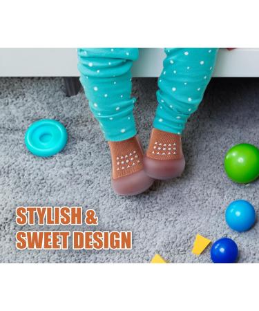 Dookeh Baby Shoes Non Slip Soft Sole Sneakers 9-12 Months (A3 Cherry) - Toddler First Walking Shoes for Boys and Girls - Buy Online on GoSupps.com
