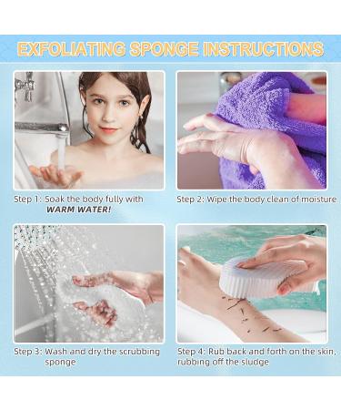 Super Soft Exfoliating Bath Sponge 3Pcs Set - Gentle Dead Skin Remover for Adults, Children, and Pregnant Women - Buy Online on GoSupps.com
