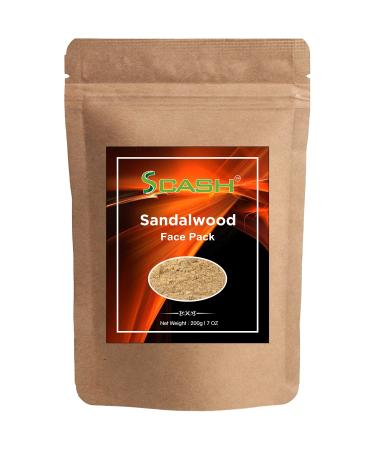 scash 7 Ounce 200gm Gram 100% Natural Pure Chandan Sandalwood Powder For Face Mask Face Pack Worship Auspicious Occasions 7 Ounce (Pack of 1)