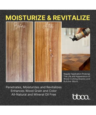 Natural Butcher Block Oil 12 oz - Vegan Mineral Oil Free Plant Based - Moisturize & Revitalize Your Kitchen - Buy Online on GoSupps.com