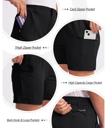 Women's Outdoor Cargo Shorts | Quick Dry & Lightweight | 7 Pocket Hiking & Golf Shorts - Black, Large - Buy Online on GoSupps.com