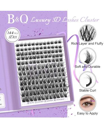 Shop B&Qaugen 3D Effect Lash Clusters - 144 PCS Fluffy Wispy Individual Eyelashes | Long Lasting Curl & Natural Look | International Shipping Available - Buy Online on GoSupps.com