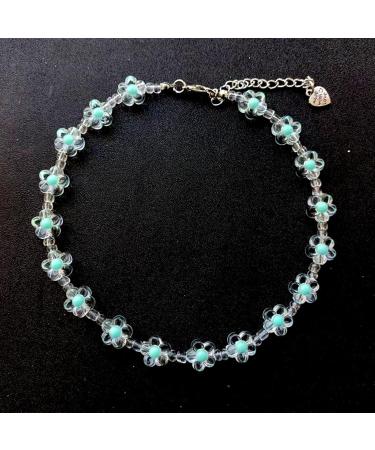 VSilay Colorful Beads Chain Choker Necklace - Trendy Rainbow Flower Neck Jewelry for Fashionable Outfits | International Shipping - Buy Online on GoSupps.com