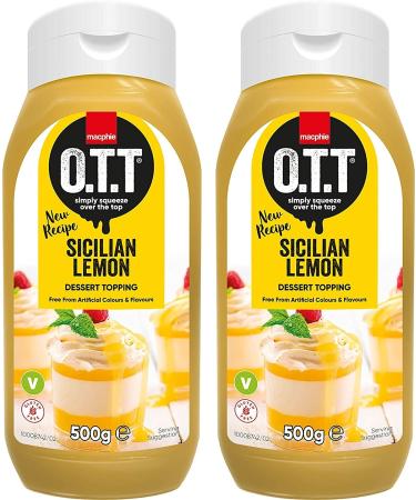 OTT Sicilian Lemon Dessert Topping Sauce x2 500g Ideal on Ice cream cakes pancakes waffles or cheese cakes