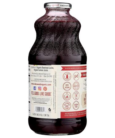 Lakewood Organic Pure Beet Fresh Pressed Beetroot 32 Fl Oz - Pack of 6 - Buy Online on GoSupps.com