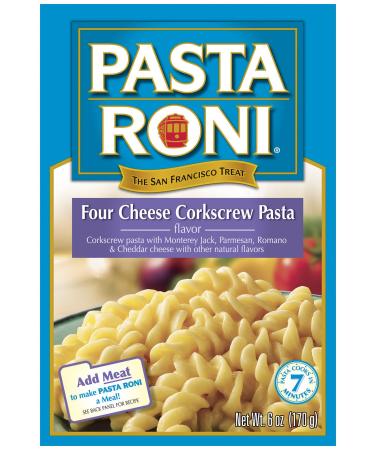 Pasta Roni Four Cheese Corkscrew Pasta Mix, 6-Ounce Boxes (Pack of 12)