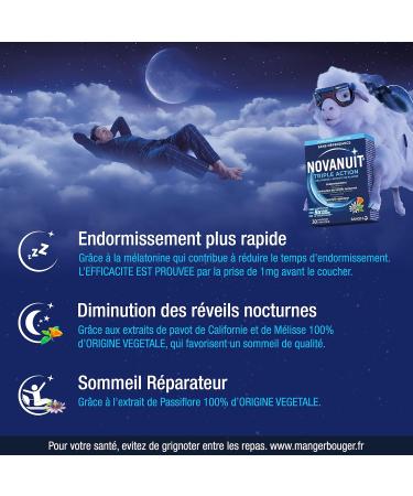 NOVANUIT Triple Action - Food Supplement - Sleep - 2 Boxes of 30 Tablets - Buy Online on GoSupps.com