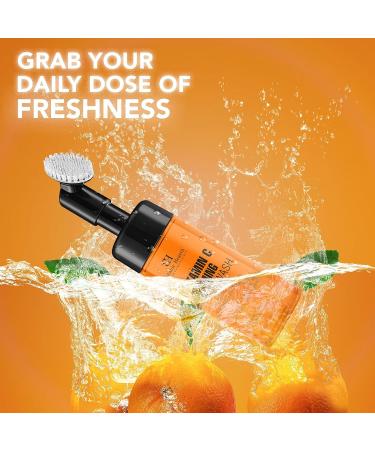 Brightening Vitamin C Foaming Face Wash with Papaya & Orange | Silicone Brush for Deep Cleansing | Paraben & Sulphate Free | 150ml - Unisex Skincare - Buy Online on GoSupps.com