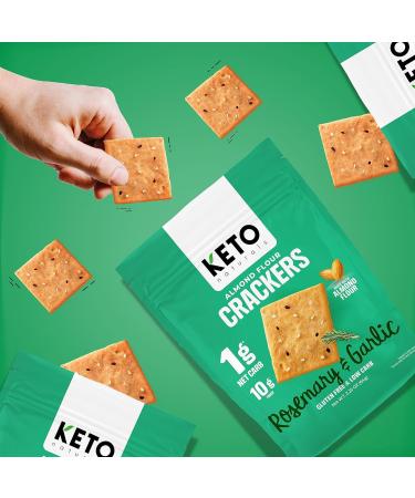 Keto Naturals - Almond Crackers Rosemary & Garlic Gluten free 8 Count of 64g Rosemary & Garlic 64 g (Pack of 8) - Buy Online on GoSupps.com