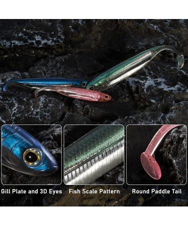 Dr.Fish Paddle Tail Swimbaits Soft Plastic Fishing Lures for Bass - 6 Pack Blue Swim Shad Minnow Lures - 2.75 to 4.75 Inches - Drop Shot & Fluke Baits - Buy Online on GoSupps.com