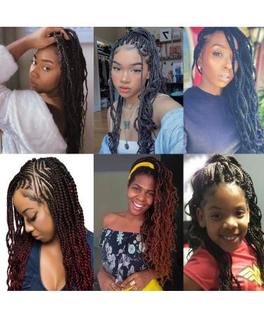 Goddess Curly Box Braids Crochet Hair 3X Wavy 18 Inch 1B/30 - Pack of 6 | Synthetic Fiber Braiding Hair Extension for Black Women - Buy Online on GoSupps.com