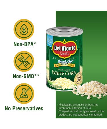 Del Monte Sweet White Whole Kernel Corn 15.25oz Canned Vegetables - Pack of 12 - Buy Online on GoSupps.com