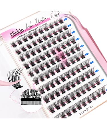 BEPHOLAN Self Adhensive Lash Clusters 100pcs Lash Clusters Kit D Curl No Glue Needed Eyelashes 10-16MM Eyelash Clusters with Lash Tweezers (603 100B KIT) ZN603100B