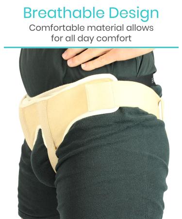 Vive Hernia Belt - Adjustable Support Truss for Single/Double Inguinal & Sports Hernias - Two Removable Pads - Recovery Aid (Small) - International Shipping - Buy Online on GoSupps.com