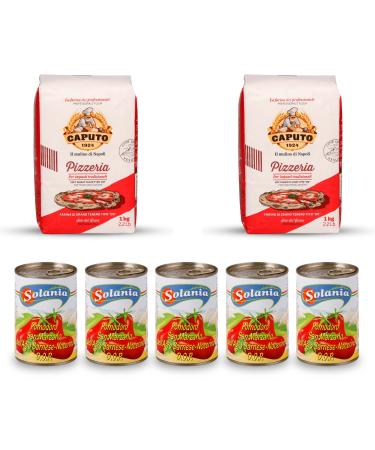 DELICRET PIZZA INGREDIENTS - 2kg Caputo Pizzeria pizza flour | 5x 400g San Marzano tomatoes "The red gold" | +NEAPOLITAN PIZZA RECIPES