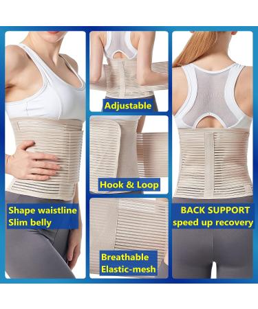 Postpartum Belly Band for C-section Recovery | Medium Beige Abdominal Binder - Buy Online on GoSupps.com