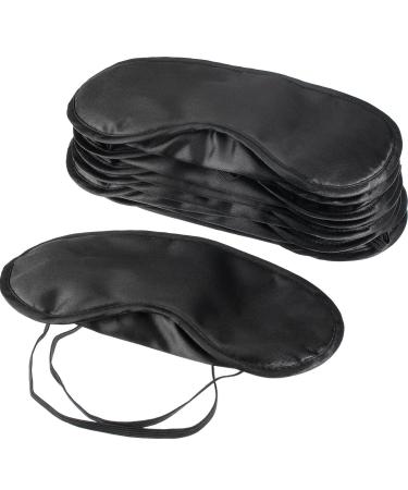 10pcs Eye Mask Sleep Masks Eye Cover Lightweight Comfortable Soft Blindfold Eyeshade with Nose Pad & Elastic Straps for Kids Women Men Travel Sleep Game Shift Work Naps Team Building Party Black