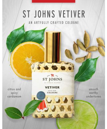 St. John Classic Vetiver Cologne | New Virgin Islands Inspired Fresh Cologne Scent | Sophisticated Cologne Fragrance for Men (4 oz Spray) Vetiver 4 Fl Oz (Pack of 1) - Buy Online on GoSupps.com