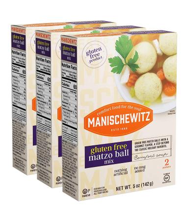 Manischewitz Gluten Free Matzo Ball Mix, 5 Ounce (Pack of 3) Easy to Prepare, Delicious & Authentic Matzo Balls