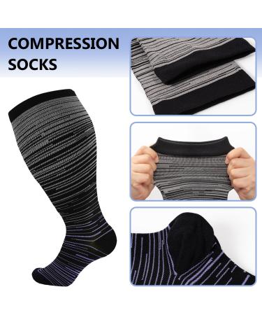 4 Packs Plus Size Compression Socks Compression Stockings for Women Men 20-30 mmHg Large Size Compression Socks Women Men for Circulation Swelling Support 3XL 02 Colors - Buy Online on GoSupps.com