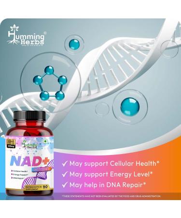 Humming Herbs NAD Supplement Nicotinamide Adenine Dinucleotide + Resveratrol 600 Mg 90 Capsules - Buy Online on GoSupps.com