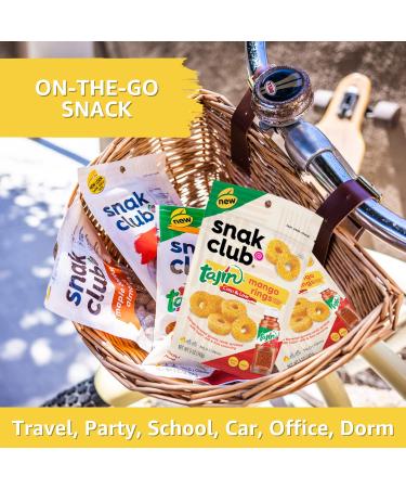 Snak Club Tajin Mango Rings - Sweet and Spicy Gummy Snacks | Vegan Gluten-Free | Mild Heat, Bold Flavor | 2.5oz Grab 'n Go (12 Pack) - Buy Online on GoSupps.com