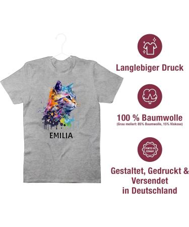 Personalized Cat T-Shirt for Men - Custom Name Gift | Shirtracer | Available in 5XL Gray Mottled - Buy Online on GoSupps.com