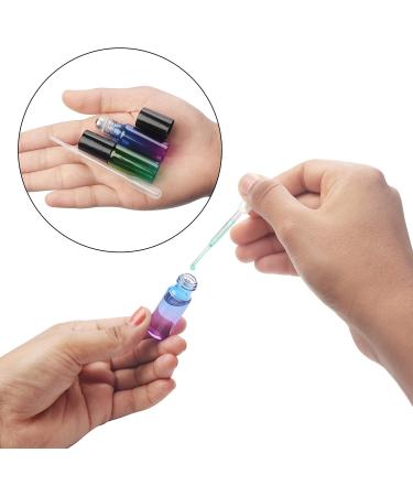 Belle Vous 20s Set Blue Green Roll-On Glass Bottles for Essential Oils - 5ml with Droppers Black Lid & Stainless Steel Balls for Perfume & Aroma Oils - Buy Online on GoSupps.com