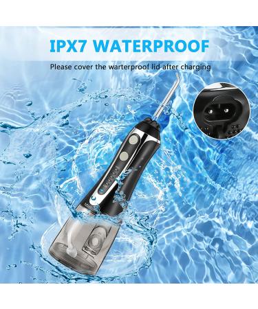 Water Dental Flosser - H2ofloss Cordless Oral Irrigator for Braces & Travel, Waterproof with 6 Nozzles - Black - Buy Online on GoSupps.com