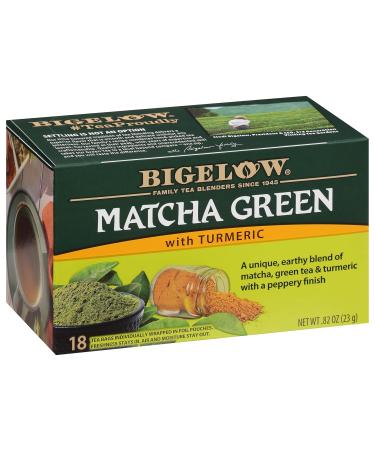 Bigelow Tea Matcha Green Tea with Turmeric Caffeinated 18 Count Box - Pack Of 6