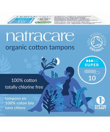 Natracare Non-Applicator 100% Organic Cotton Tampons Super Totally Chlorine Free Biodegradable and Compostable (1 Pack 10 Tampons Total) 10 Count (Pack of 1) Non-Applicator Super 10 Count - Buy Online on GoSupps.com