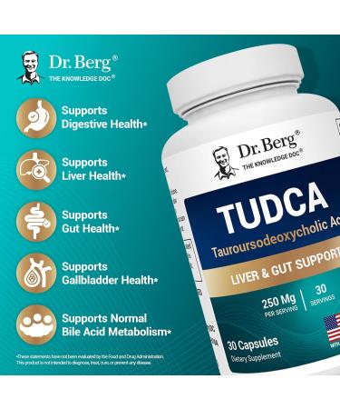 Dr. Berg TUDCA Supplement (Tauroursodeoxycholic Acid) - Powerful Formula for Liver Health Bile Flow Gallbladder Support and Digestive Health* - 30 Capsules - Buy Online on GoSupps.com