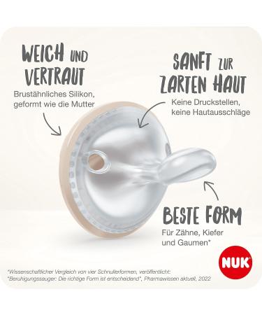 Buy NUK MommyFeel Pacifier (0-9m) - BPA-Free Silicone 2 Pieces - Supports Intact Breastfeeding - Pink - Buy Online on GoSupps.com