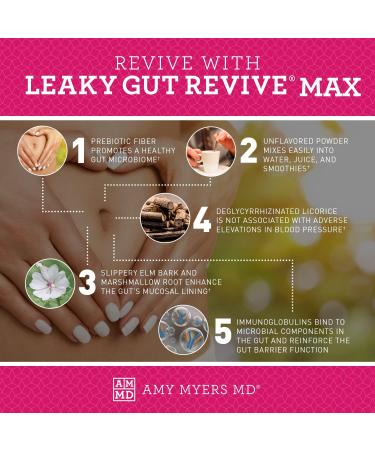 Dr. Amy Myers Leaky Gut Revive MAX Powder - Gut Repair & Constipation Relief | Plant Based Supplement for IBS, Bloating, Gas, SIBO | 1 Month Supply - Buy Online on GoSupps.com