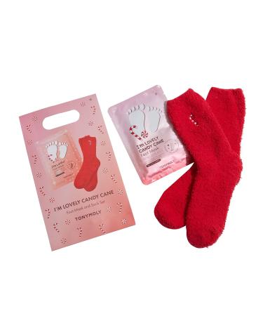 TONYMOLY I m Lovely Candy Cane Foot Mask Set - Hydrating & Soothing Foot Care | International Shipping Available - Buy Online on GoSupps.com