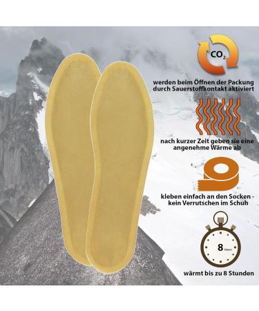 Alpidex Heat Soles Foot Warmer - 30 Pairs Adhesive Heat Pads for 8 Hours of Warm Feet | Natural Shoe Warmer Inserts Size M (39-42) - Buy Online on GoSupps.com