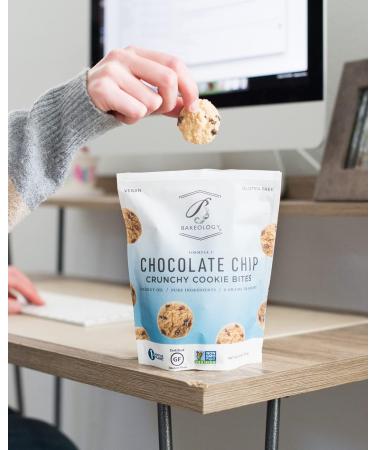 Bakeology Gluten Free Crunchy Mini Vegan Cookie Bites - Dairy Free Snacks - Plant Based Dessert Sweets - Coconut Oil & Pure Ingredients - Chocolate Chip 1 Count (Pack of 3) - Buy Online on GoSupps.com