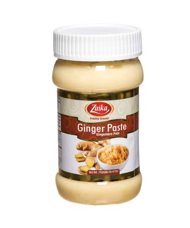 Zaika Pure Ginger Paste 26.5oz (750gm) Premium Quality Ginger Paste for Cooking Airtight Jar | Non-GMO | No Colors | Indian Origin Fresh Garlic All-Natural Ingredients (Ginger Paste)