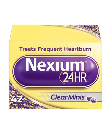 Nexium 24HR ClearMinis Acid Reducer Heartburn Relief Delayed Release Capsules for All-Day and All-Night Protection from Frequent Heartburn Heartburn Medicine with Esomeprazole Magnesium - 42 Count
