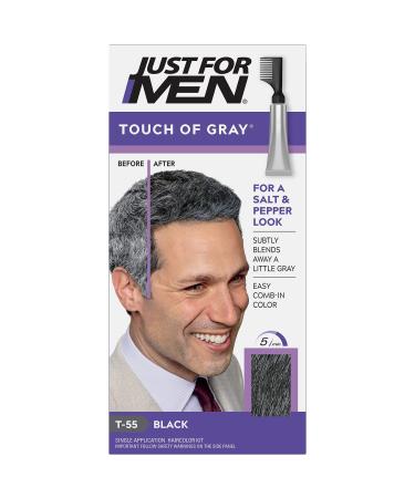 Just for Men Touch of Gray Comb-In Hair Color Black T-55 1.4 oz (40 g)