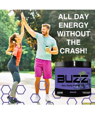 Morning Buzz Energy Powder Grape Drink - Energy Boost Drink Mix - Sugar-Free Energy with Antioxidants - Morning Kickstart and Sports Nutrition Endurance Product - Buy Online on GoSupps.com