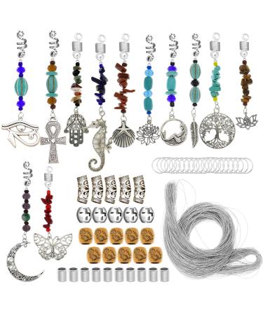 107 Pieces Dreadlocks Locs Jewelry Braids Clips African Pendant