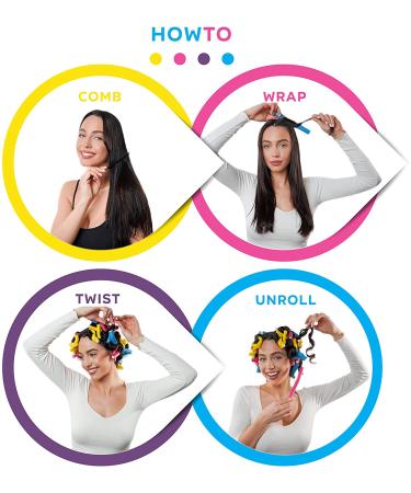 Tifara Beauty Salon Heatless Flexible Hair Rollers Curlers - 42 Pack Soft Foam Flexi Twist Rods - Buy Online on GoSupps.com