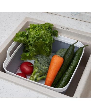 Collapsible Dish Pans Portable Washing Basin Dish Pan with Handle Foldable Strainer Wash and Drain Dish Tub Drainer Over Sink Foldable Dishpan for RV Trailers Camping Dish Washing Tub Two Packs Grey Green - Buy Online on GoSupps.com
