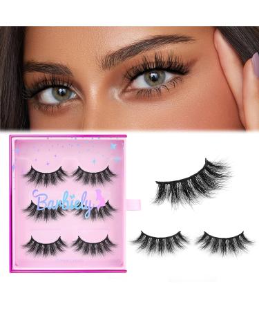 Barbiely Fluffy Mink False Eyelashes - Cat-Eye Look - Handmade Luxurious Volume - 3 Pairs Pack - Buy Online on GoSupps.com