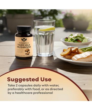 Vitamyco Tiger Milk Mushroom Supplement (Lignosus Rhinocerus) Natural Respiratory Health Supplement & Immune Strength Vegan Non-GMO 60 Capsules - Buy Online on GoSupps.com