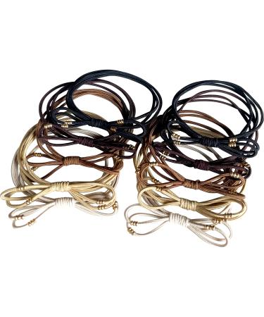 UDeBe Hair Ties with Golden Beads Bow Hair Ties Beige+Champagne+Caramel+Dark Coffee+Black