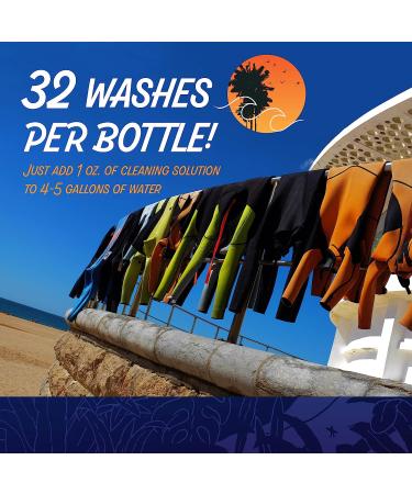 32oz Wetsuit Cleaner for Neoprene Swimsuits - Removes Odors, Chlorine & Residue - USA Made - Buy Online on GoSupps.com